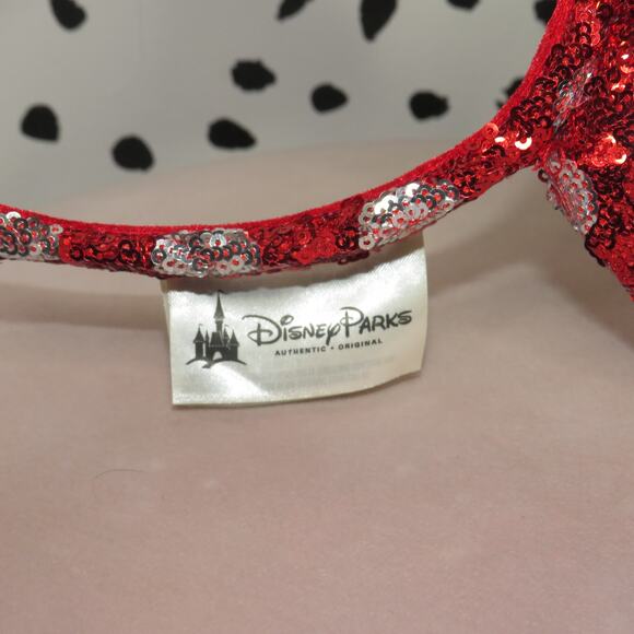 Disney Parks Red Sequin Polka Dot Minnie Mouse Ears Headband - Picture 3 of 3